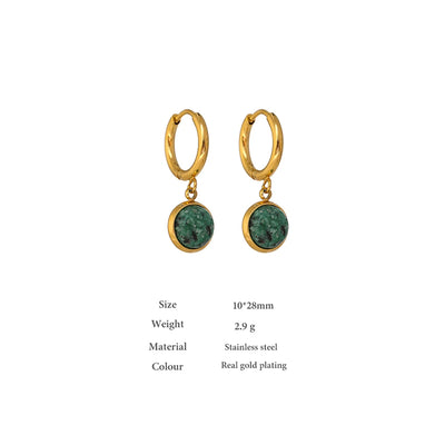 Green Natural Stone  Earrings