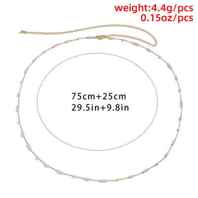 Simulate Pearl Thin Belt Waist Chain