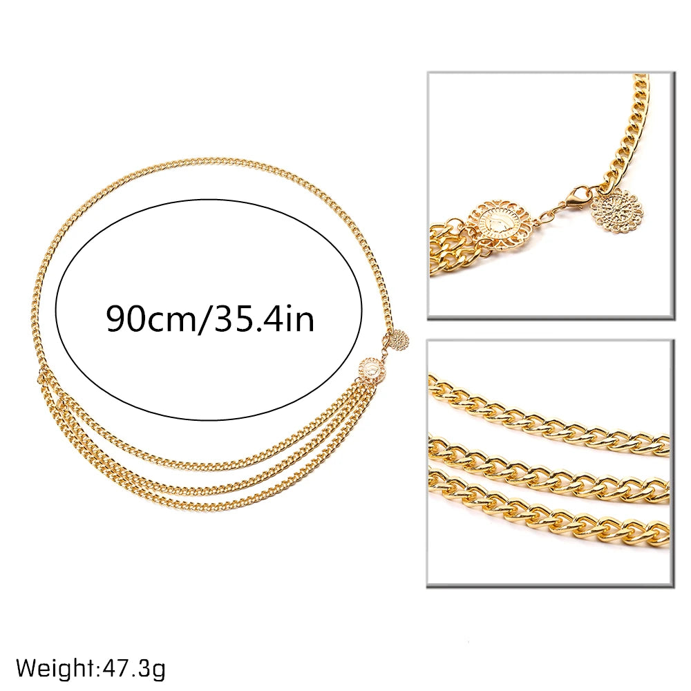 &nbsp;Beach Multilayer Waist Belt Chain&nbsp;