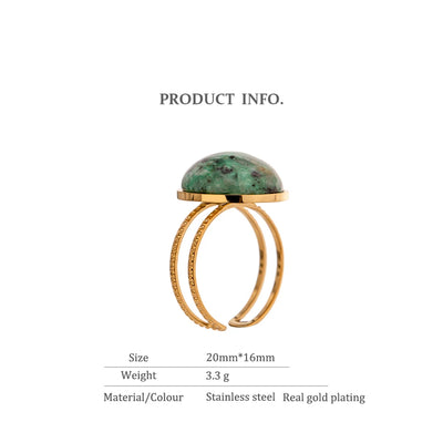 Green Natural Stone  Rings