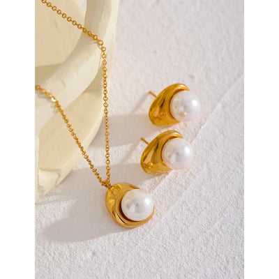 Big Shell Pearl Jewelry Set